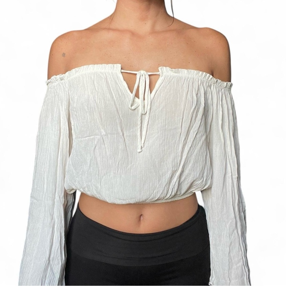 White Off-Shoulder Women's Top